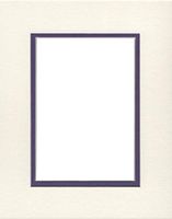 22x28 Double Acid Free White Core Picture Mats Cut for 18x24 Pictures in Cream and Purple
