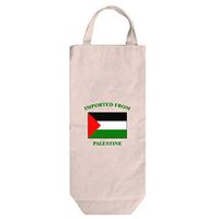 Imported From Palestine Palestinian Cotton Canvas Wine Bag Tote With Handles