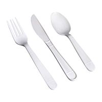 AmazonBasics 360 Piece Plastic Cutlery Set, Heavy-Weight, White (180 forks, 120 spoons, 60 knives)