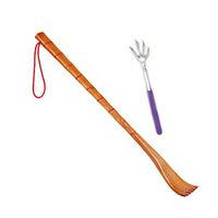 Drametree Multifunction Back Scratchers Wooden Bamboo Massager with Retractable Back Scratchers (Random Color) Hand Massage Tool Long Back Scratcher Portable (Color : Wood Color)