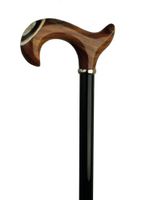Walking Cane - Mens derby inlaid handle. This distinguished design is timeless, crafted with the old world tradition of quality and workmanship. 36"