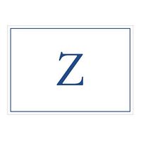Caspari Navy Embossed Initials Boxed Note Cards in Letter Z, 16 Cards & Envelopes