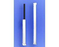 Wow Plastics Inc. Jumbo Straw 7.75" - Paper Wrapped - Black - 24/500 (12,000/Case)