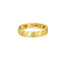 Therapeutic Energy Bracelet, Titanium Steel Magnetic Bracelet Pain Relief Health Care for Men and Couple (Gold, 0.4in*7.8in)