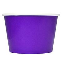 [100 Count] Purple Paper Ice Cream Cups - 8 oz Dessert Bowls Perfect For Frozen Treats And Yummy Desserts - Frozen Dessert Supplies