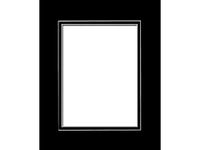 PA Framing Double Photo Mat Board, Pre-cut Framing Mat - White Core, Black, 8"x10" (Frame), 5"x7" (Photo)