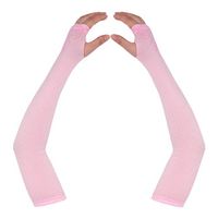 Compression Arm Sleeve for Men Women Youth - UV Sun Protection Sleeves Hand Cover Style with Thumb Holes - Cooling Aqua X Extreme Soft Skin Touch Feeling Fabric - for Running in Summer 2 Pair F-Pink