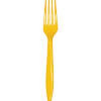 Sovereign Premium 24 Count Plastic Forks Harvest Yellow