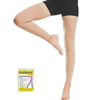 Beister Thigh High Footless Compression Sleeves with Silicone Band for Women & Men, Firm 20-30 mmHg Graduated Support for Varicose Veins, Edema, Flight