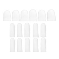 BESPORTBLE 16PCS Finger Thumb Cots Protective Gel Sleeves Support Sports Finger Separator Sleeves for Pain Relief (White)