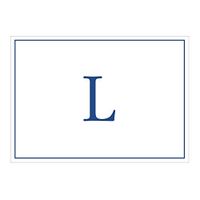 Caspari Navy Embossed Initials Boxed Note Cards in Letter L, 16 Cards & Envelopes