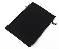Pack of 10 Velvet Gift Bags Drawstring Jewelry Pouches Candy Bags Wedding Favors (9" x 7", Black)
