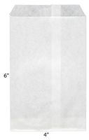 Novel Box® Plain White Print Paper Gift Candy Jewelry Merchandise Bag Bundle 4X6" (100 Count) + Custom NB Pouch