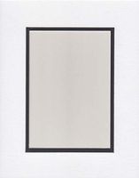 Pack of (5) 16x20 White & Black Double Picture Mats with White Core Bevel Cut for 11x14 Pictures