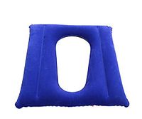 Inflatable Waterproof Toilet seat, Anti-Acne Patient air Cushion, PVC Flocking with Holes/Suitable for Wheelchair/Toilet seat/Bed Care can sit/Blue
