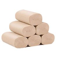 Letdown(TM) Household Paper Towels Hollow Replacement Roll Paper Toilet Paper Kitchen Paper Ultra Soft Comfortable (Khaki(6 Pack))