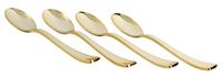 Exquisite Plastic Cutlery, Premium Quality Silverware"Gold/Silver Look Alike"Heavy Duty Plastic Cutlery - 120 Count (Gold, Tea Spoons)
