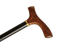 Wood Cane with Mocha Acrylic Fritz Handle and Collar (Black Stain)