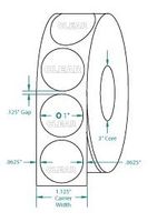Compulabel Wafer Tab Seals, 1" Circle, Translucent, 20000 Per Roll, Permanent Adhesive (910473)