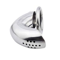 HZS High Quality Male Chāstity Belt Stainless Steel Metal Virtue Lock Device Chicken Cage Binding Alternative Stimulation Toy Supplies for Men T-Shirt (Size : L)