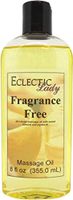 Fragrance Free Massage Oil, 8 oz, With Sweet Almond Oil and Organic Jojoba Oil, Preservative Free