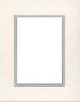 Pack of (2) 16x20 Double Acid Free White Core Picture Mats Cut for 11x14 Pictures in Cream and Nantucket Grey