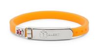 6053 - Rubber Bracelet Thin - Orange - 7 1/2 - Medical ID