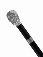 Chrome Skull Brandy Smuggler Straight Aluminum Black Walking Cane