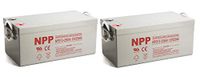 NPP NPD12-250Ah AGM Rechargeable Sealed Lead Acid 8D Deep Cycle 12V 250Ah Battery with Button Style Terminals (2 Pack)