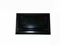 Georgie Milos Bonded Leather Black Gold Trim Pen & Inkwell Stand
