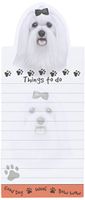 "Maltese Magnetic List Pads" Uniquely Shaped Sticky Notepad Measures 8.5 by 3.5 Inches