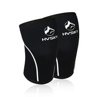 HVSKY Fitness | Knee Sleeves – Support for Powerlifting, Weightlifting & Crossfit – Compression Knee Sleeves – Competition Grade (1 Pair), Men & Women (Black, Medium)