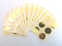Minilabel 28mm Serrated Edge,Certificate Wafer Company Seal Labels,Stickers For Embossing,Awards & Rewards Shiny Gold