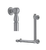 Jaclo G20-16H-12W-LH-SC 90 Degree Smooth with Finials Grab Bar with Right-Hand Configuration, Antique Brass