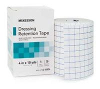McKesson Dressing Retention Tape NonWoven Fabric/Printed Release Paper 4 Inch X 10 Yard White NonSterile, 16-4804 - Sold by: Pack of One