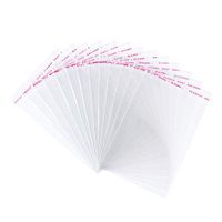 Pandahall 100pcs 5.12x3.54inch OPP Cellophane Rectangle Resealable Transparent Clear Plastic Poly Bags Self Adhesive Seal Closure Bakery Candy Soap Cookie Jelly Chocolate Package 13x9cm