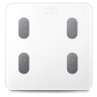 DWW Square Digital Weight Bathroom Scale, Tempered Glass, LED Display, 396Ibs/180kg Capacity, High Precision Measurements, White