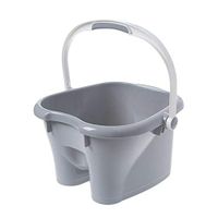 Plastic Foot Bath Massager,Foot Basin with Handle,Japanese-Style Foot tub Bucket Soaking Pedicure Heighten Barrels for Foot Pain-Gray