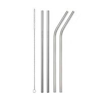 Godagoda 1/2/4Pcs with Cleaner Brush Reusable Drinking Stainless Steel Straw Barware Accessories