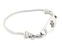 N Style ID Women's Beaded Pan-Dorra Style PRE-Engraved"Seizure Disorder" Medical Id Bracelet - Black 7.25