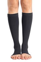 +MD Knee High Compression Socks 23-32mmHg Open-Toe Medical Support Stockings for Swelling, Varicose Veins, Edema, Spider Veins BlackL