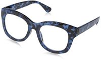 Peepers by PeeperSpecs womens Center Stage Focus Oversized Blue Light Filtering Reading Glasses, Navy Tortoise-Focus Blue Light Lens, 55 mm, +0.00