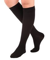 Made in USA Opaque Compression Socks Knee-Hi Closed Toe 20-30mmHg Black Medium