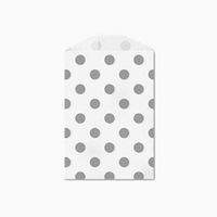25 Gray Polka Dot Little Bitty Bags 2.75 X 4 Inches