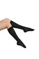 GABRIALLA Sheer Graduated Compression Knee High Stockings (23-30 mmHg) H-180: Large Black