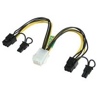 PCI-Express Dual 8-Pin (6+2 Pin) Y-Splitter Power Adapter Converter Cable from 1x 6-Pin PCI-E for Gaming Video Cards: CABLEHERO-PCIE003