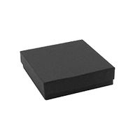 12 Pack Cotton Filled Black Matte Paper Cardboard Jewelry Gift and Retail Boxes 3 X 3 X 1 Inch Size by R J Displays