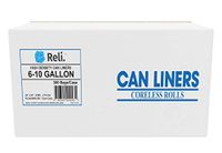 Reli. 6-10 Gallon Trash Bags (300 Count) Clear Garbage Bags 8 Gallon, 9 Gallon Compatible - Office Trash Can Liners/Garbage Bag (6 Gal - 10 Gal Capacity), Clear