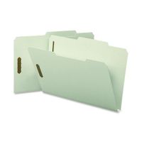 Smead Pressboard Fastener File Folder with SafeSHIELD Fasteners, 2 Fasteners, 2/5-Cut Tab Right of Center Position, 1" Expansion, Guide Height, Legal Size, Gray/Green, 25 per Box (19980)