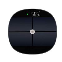Sy jiangk Compact Electronic Bathroom Scale - Tempered Glass, Easy to Read Digital Display, Electronic Digital Scale, Metal Weight - Black SL